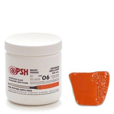 Low Fire glaze- PSH Cone 06 Bright Orange Gloss Glaze 500mL