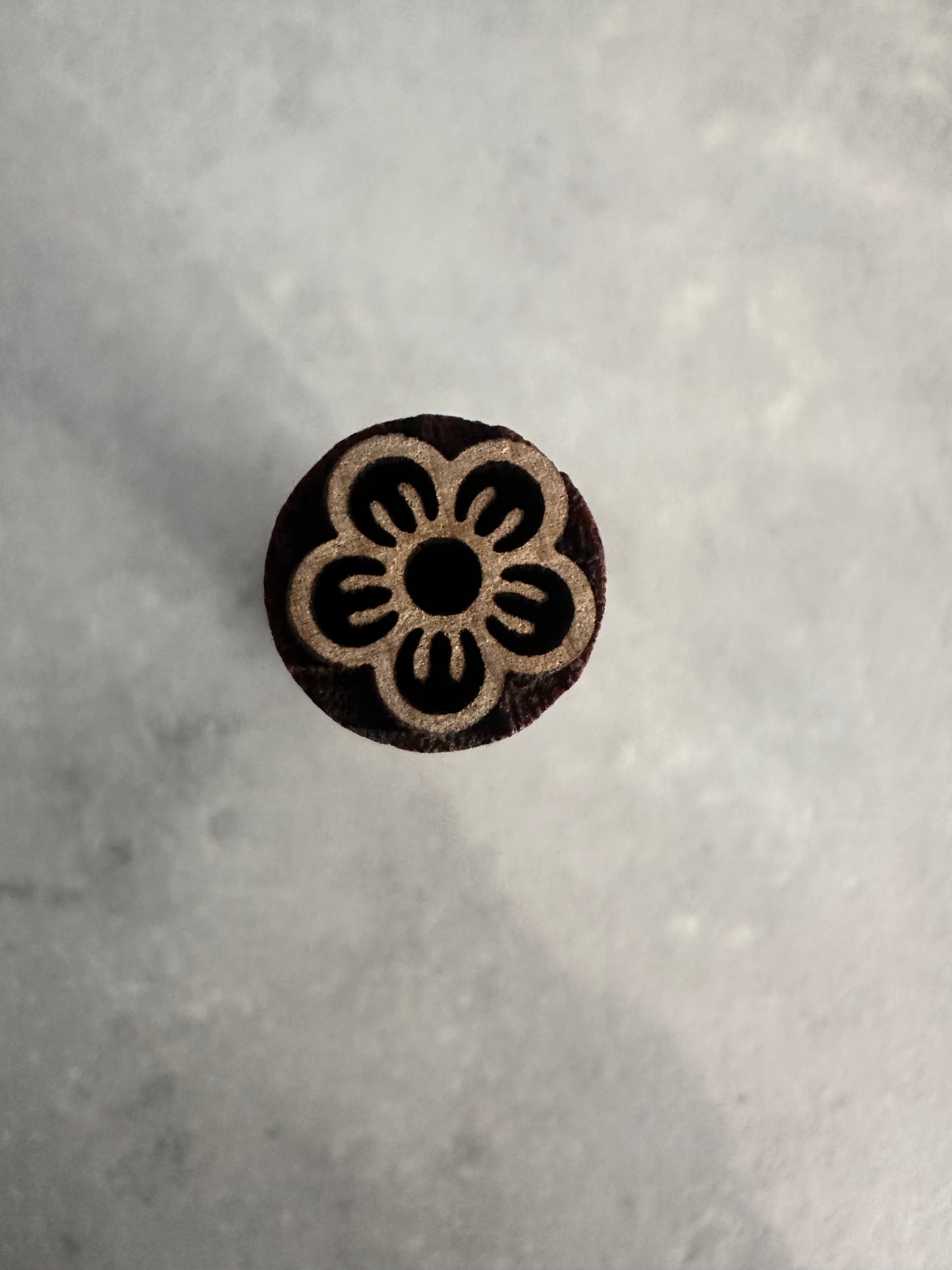 Textured wooden stamp for clay