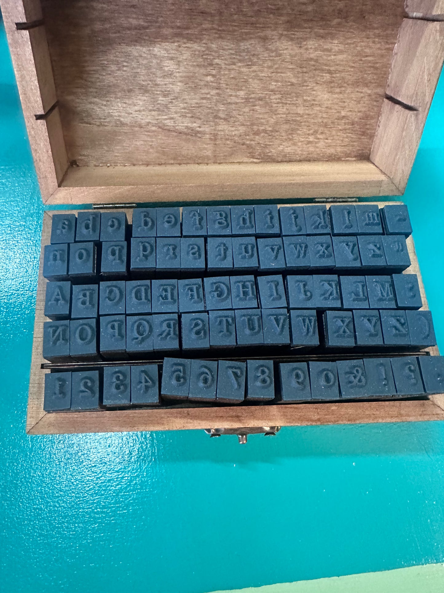 Letter & number stamp set for pottery