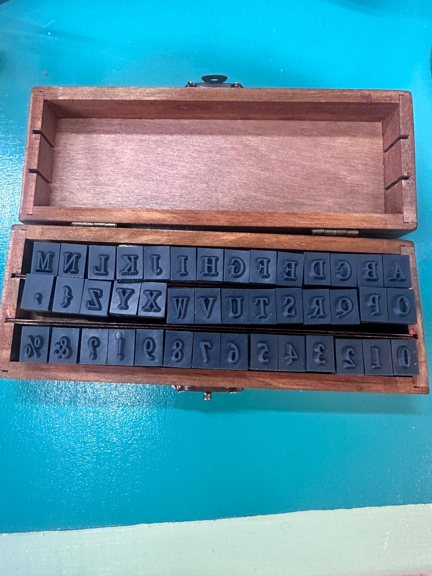 Letter & number stamp set for pottery