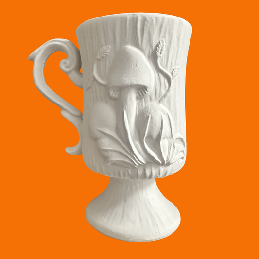 Bisque- Vintage Arnel's Merry Mushroom Ornate Mug (rare) (Arnel's 983)