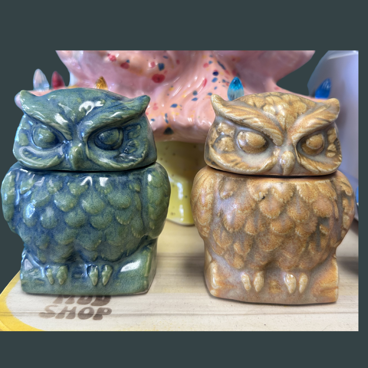 Bisque- Vintage Scarlatella Owl Sugar Dish (Scarlatella 128)