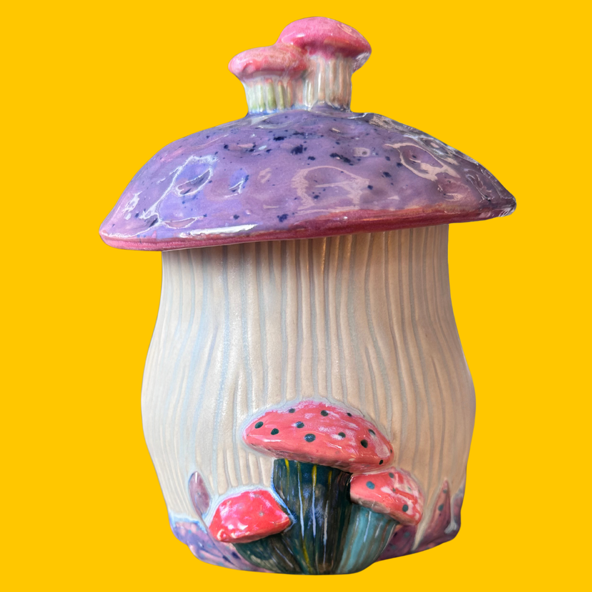 Bisque- Vintage Large Mushroom Canister (Spectrum 215C)