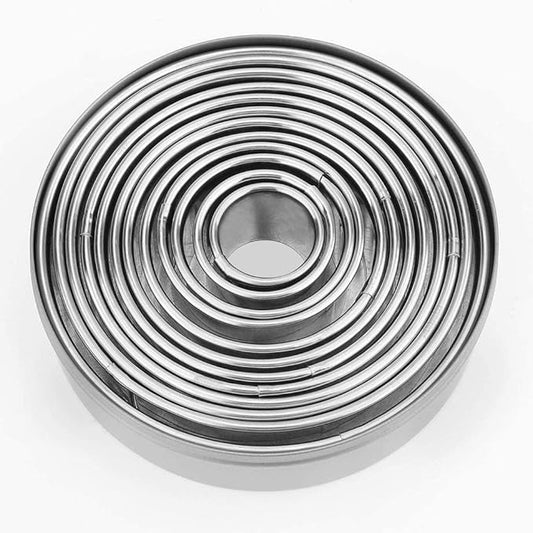 12 piece circle cutting molds- stainless steel