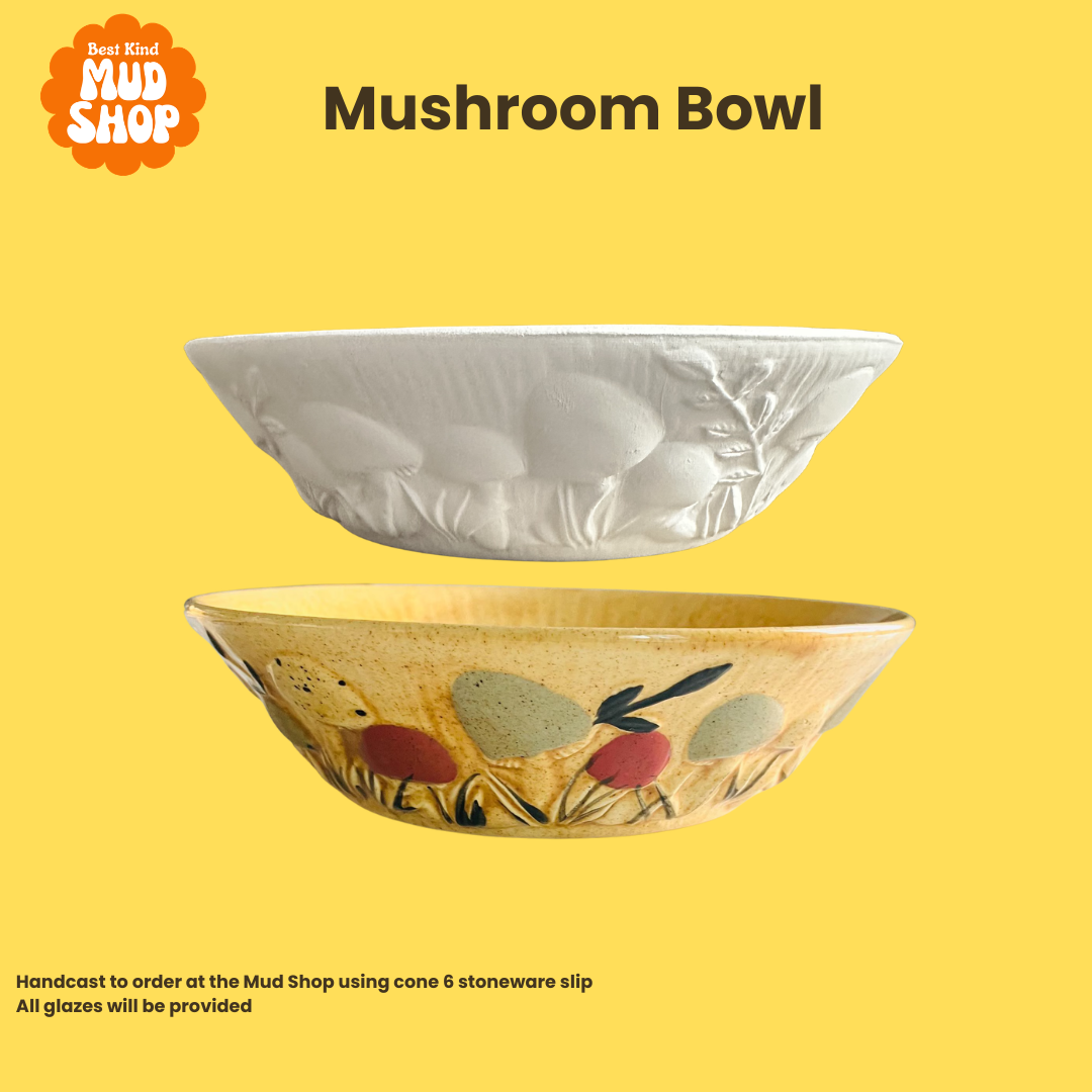 Paint your own vintage mushroom ceramics! May 16th 1-4pm