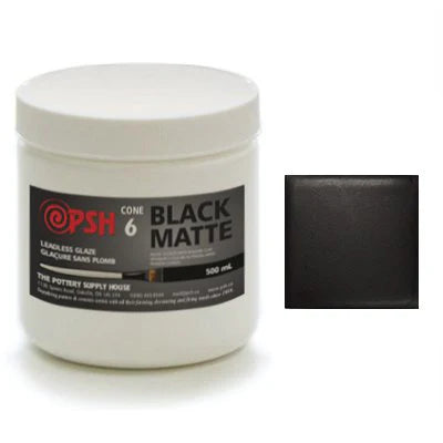 PSH Cone 6 Black Matte Glaze 500mL