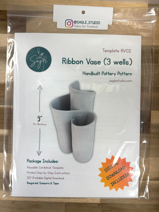 Templates - Ribbon Vase Slab Pottery Template