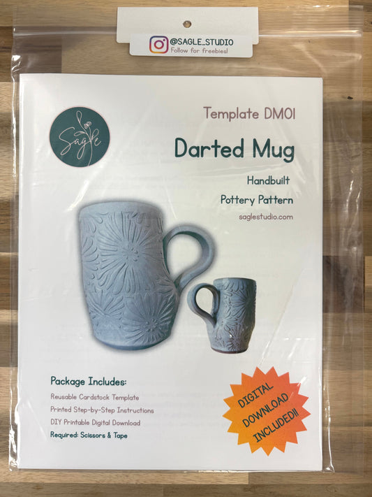 Templates - Darted Mug Slab Pottery Template