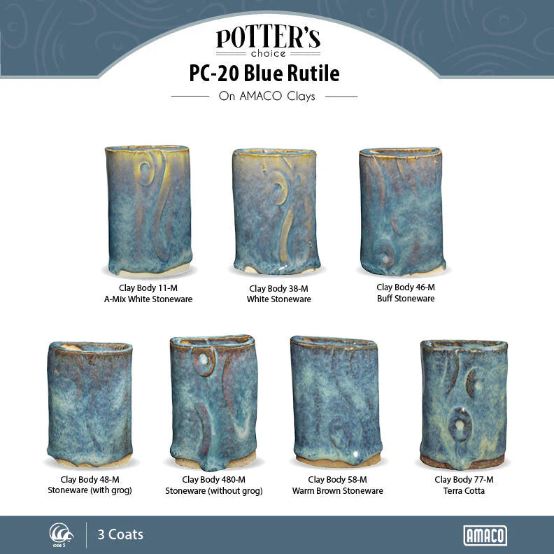 PC-20 Blue Rutile Glaze by Amaco