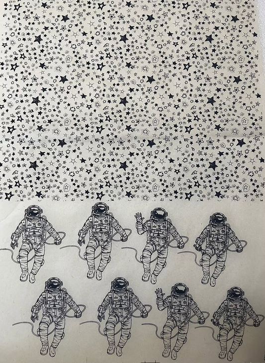 Ground Control to Major Tom- Astronaut and stars underglaze transfer