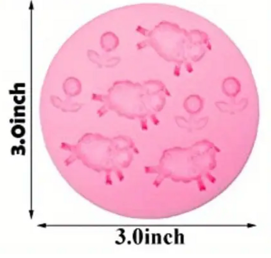 Silicone Sprigs-  Sheep & Sunflowers