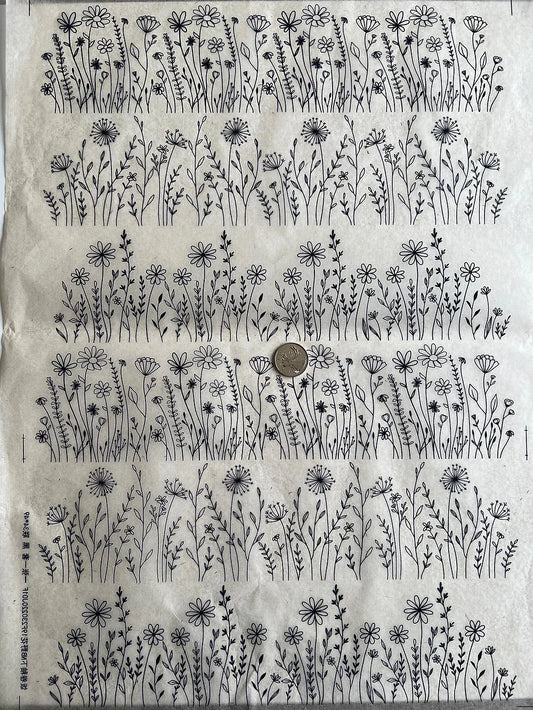 Wild Flowers Border underglaze transfer