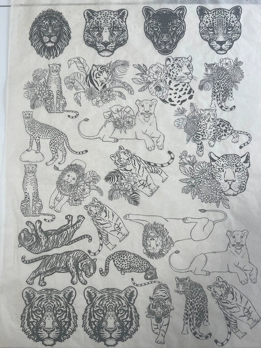 Big Cats underglaze transfer