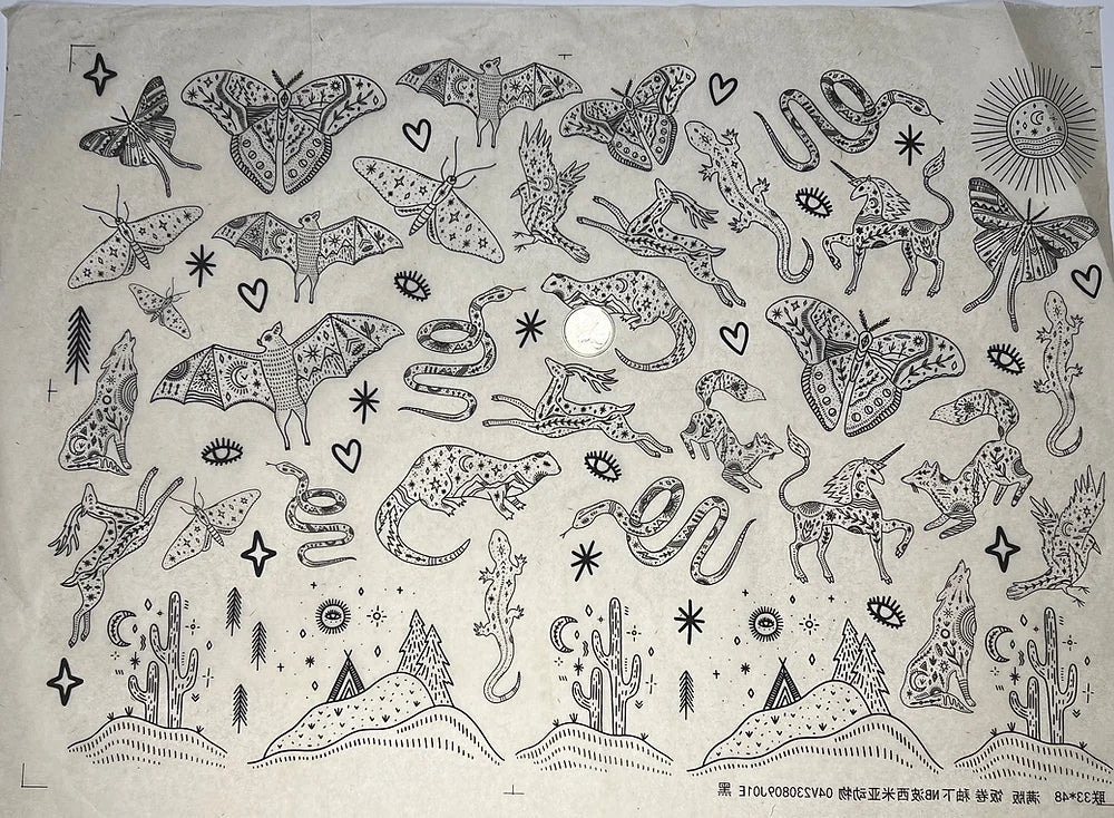 Boho Animals underglaze transfer