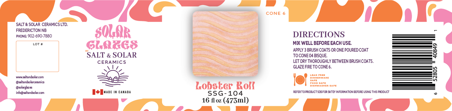 Lobster Roll- Cone 6 Brushing Glaze